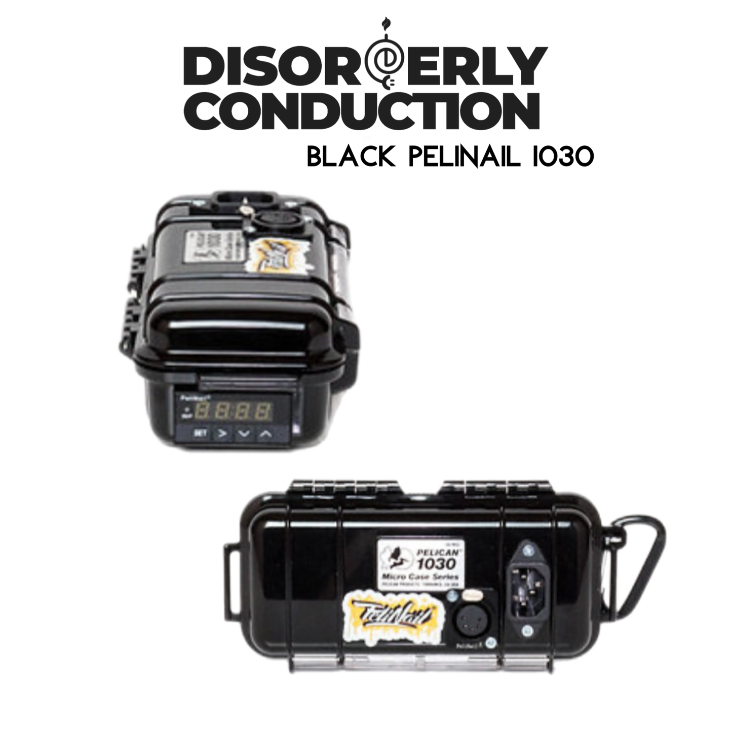 Solid Black PeliNail 1030 Enail Controller with temperature control for precise accuracy.