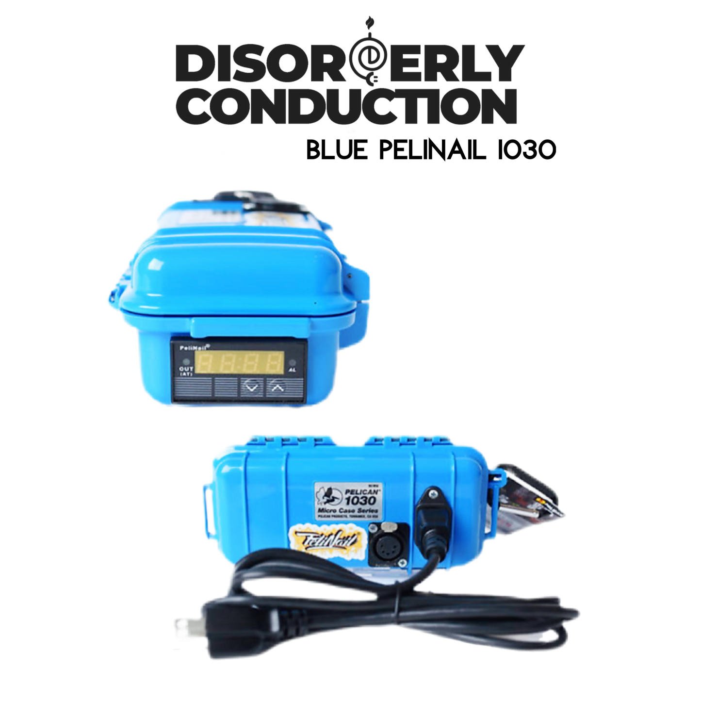 Solid Blue PeliNail 1030 Enail Controller with temperature control for precise accuracy.