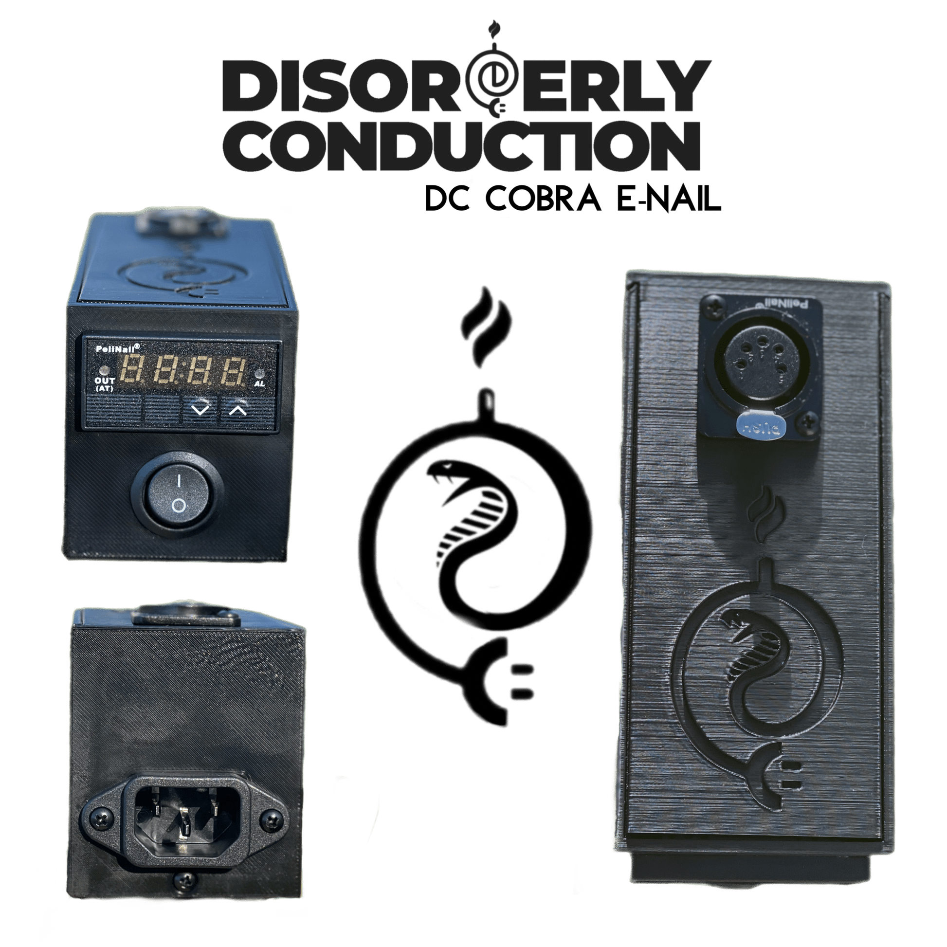 Bundle Deal DC Cobra 3D Printed E - Nail & Caddy - Disorderly Conduction E - Nail